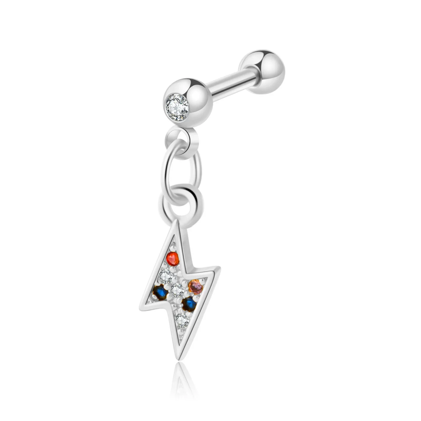 Stainless Steel Geometric Zircon Pendant Electroplating Fashion Earrings - Image 12