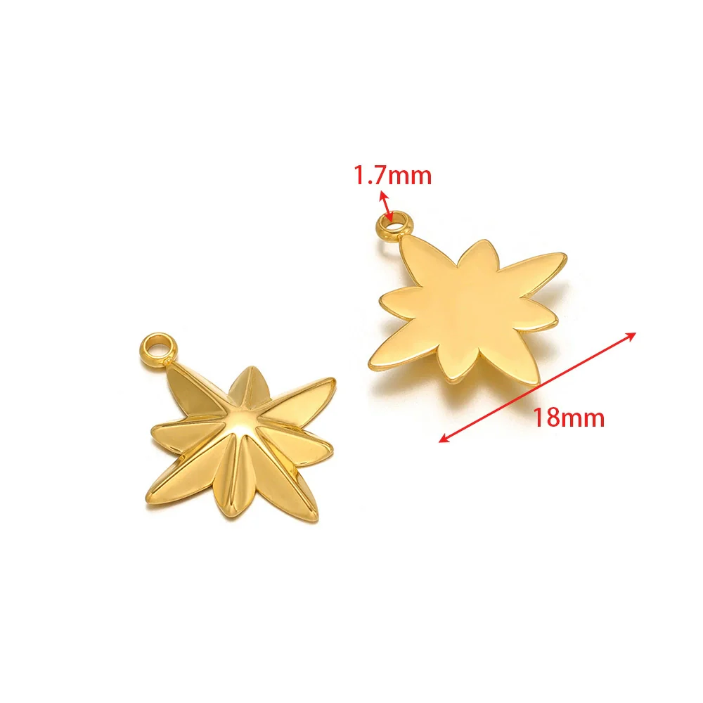 Stainless Steel Gold Plated Eightpointed Star And Cross Pendant Jewelry Accessories - Image 6