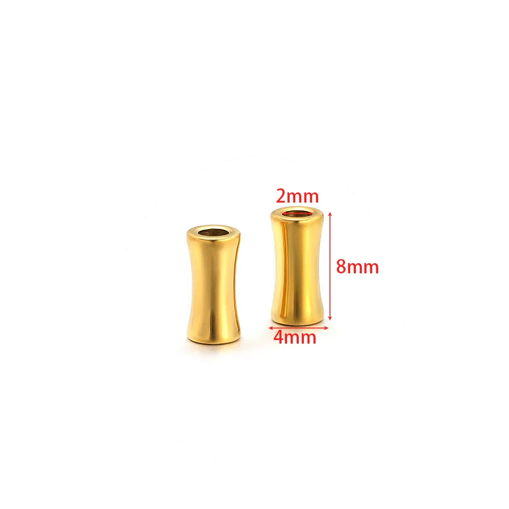 Stainless Steel Gold Plated Mesh Embossed Tube Beads Bone Hole Beads Diy Fashion Necklace Bracelet Beaded Accessories - Image 7
