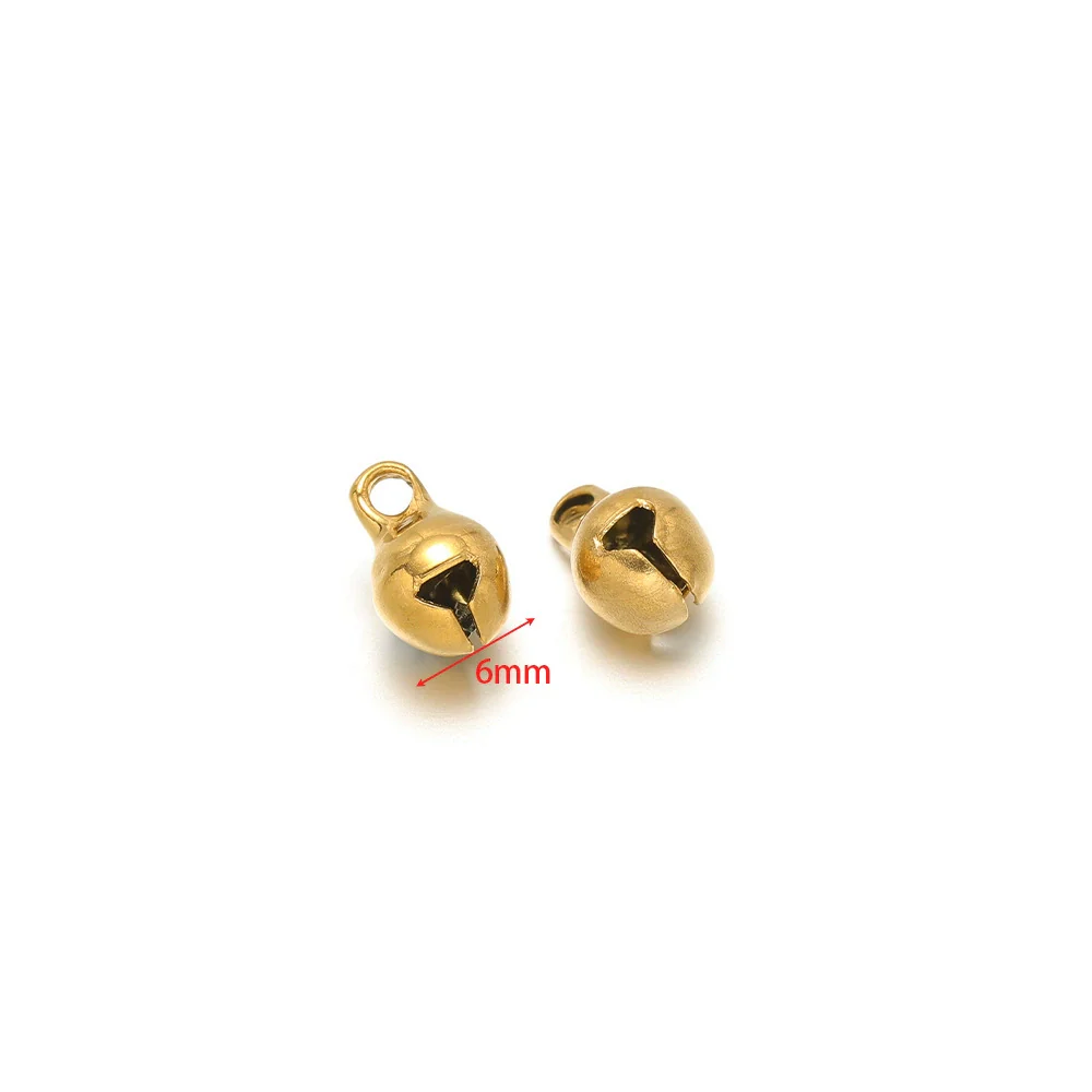 Stainless Steel Gold Plated Small Bell Pendant Jewelry Accessories - Image 7