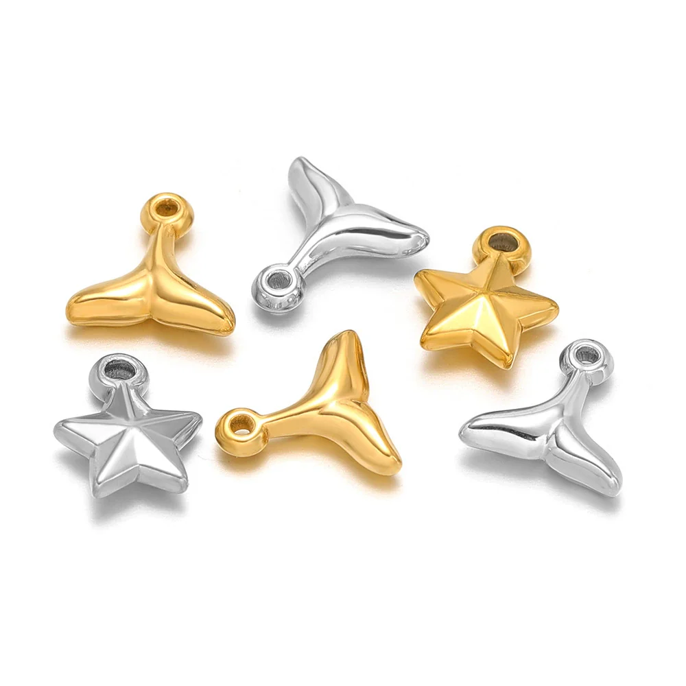 Stainless Steel Goldplated Fivepointed Star Pendant Fashion Bracelet And Necklace Accessories