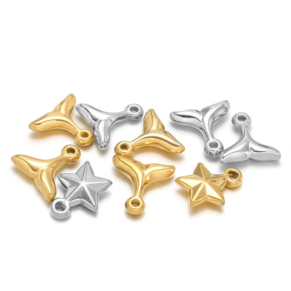 Stainless Steel Goldplated Fivepointed Star Pendant Fashion Bracelet And Necklace Accessories - Image 5