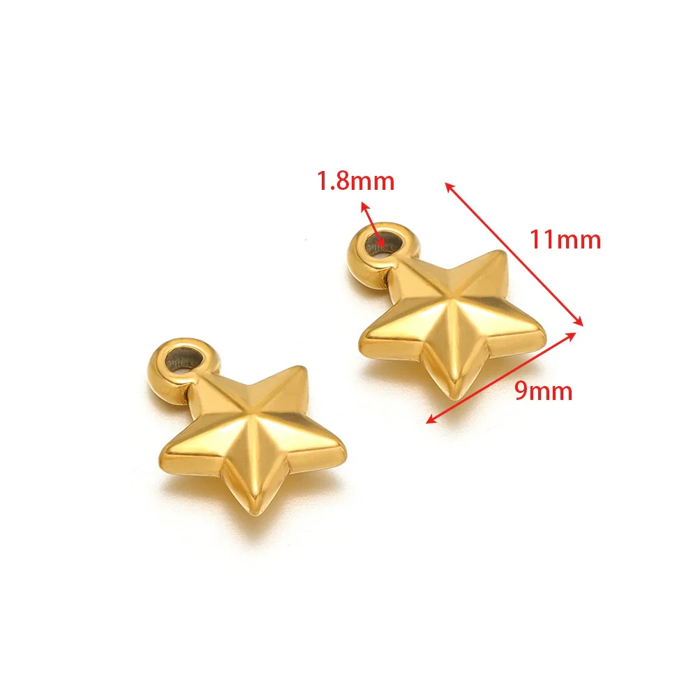 Stainless Steel Goldplated Fivepointed Star Pendant Fashion Bracelet And Necklace Accessories - Image 8
