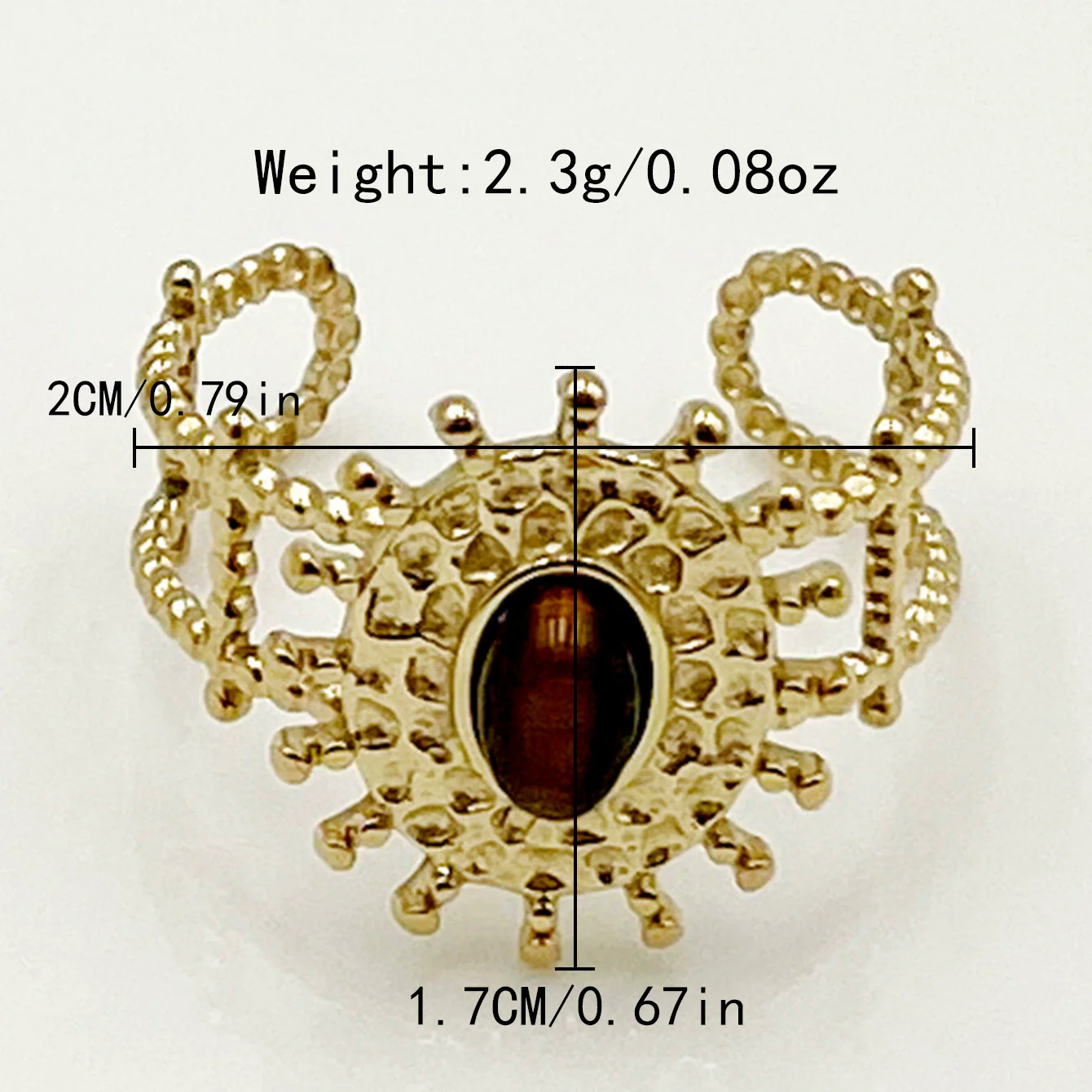Stainless Steel Goldplated Sunflower Gem Inlay Geometric Design Women's Sweet Natural Fine Jewelry Ring - Image 6