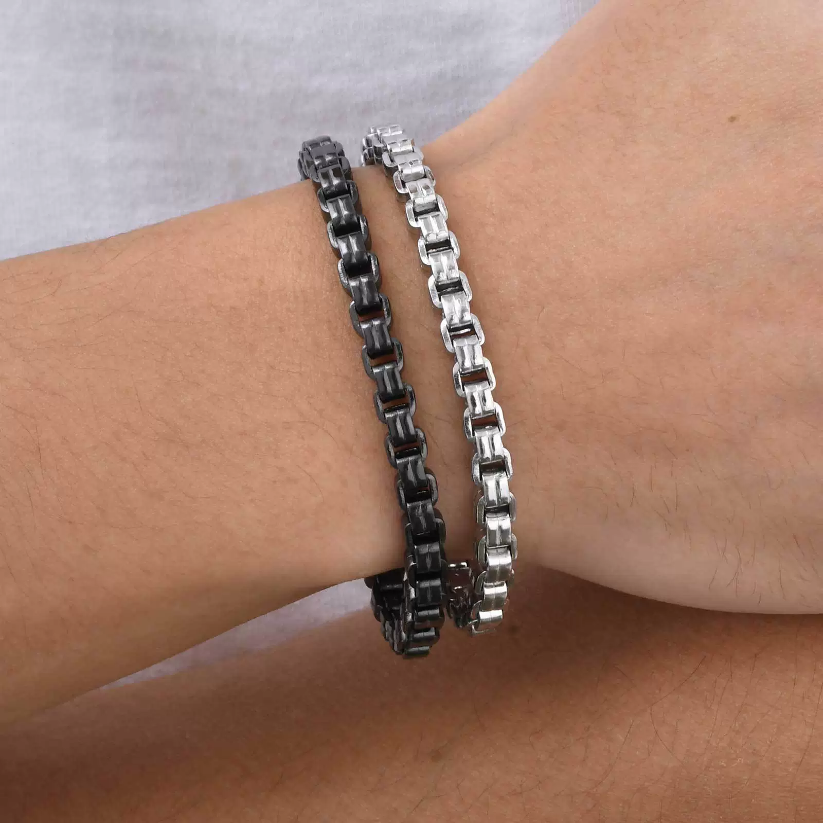 Stainless Steel Handmade Chain Bracelet Fashion Men's Jewelry - Image 2