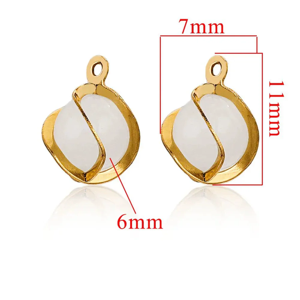 Stainless Steel Handmade Jewelry Accessories With Cat's Eye Stone Twist Flower Pendant And Electroplating Treatment - Image 8