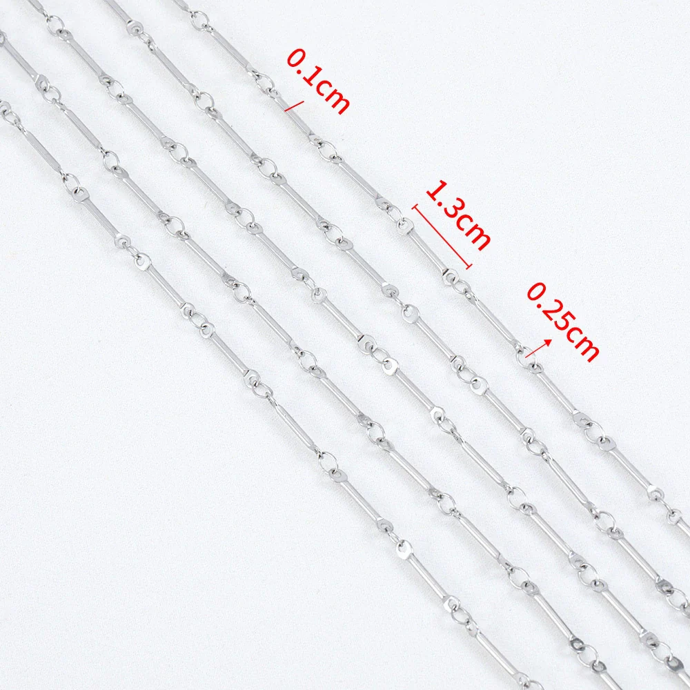 Stainless Steel Handmade Round Bar Chain Necklace Accessories With Electroplating - Image 12