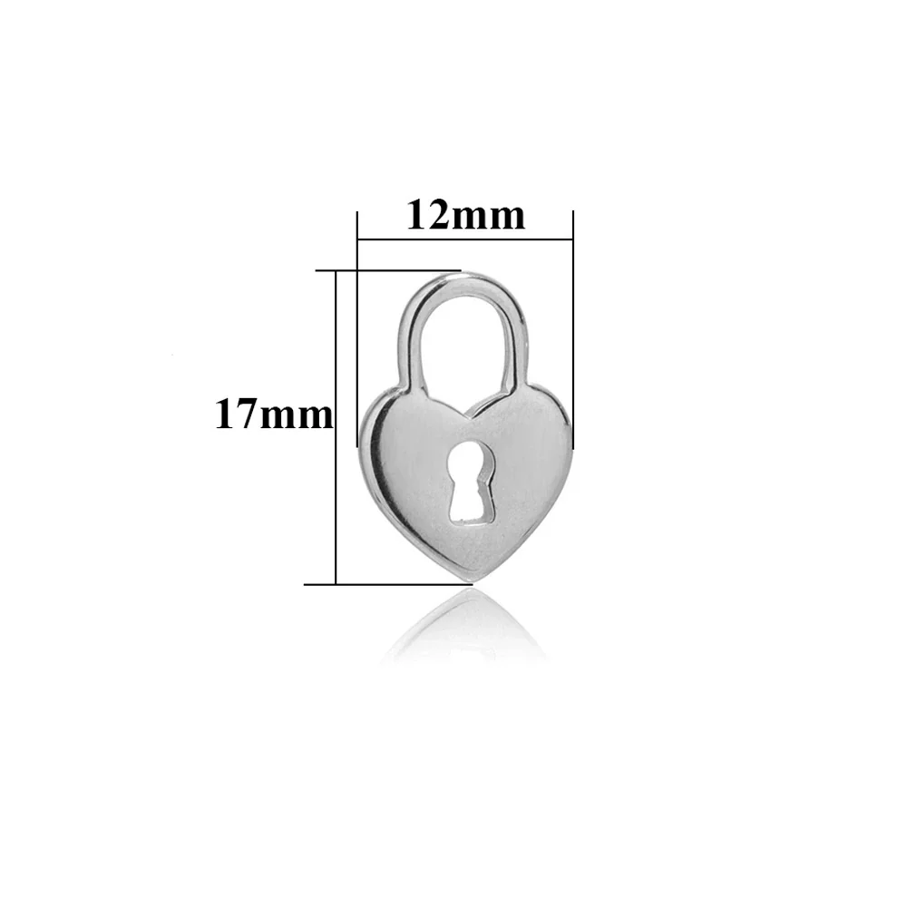 Stainless Steel Heart Lock Hollow Pendant Plated Jewelry Diy Necklace Bracelet Accessory - Image 8