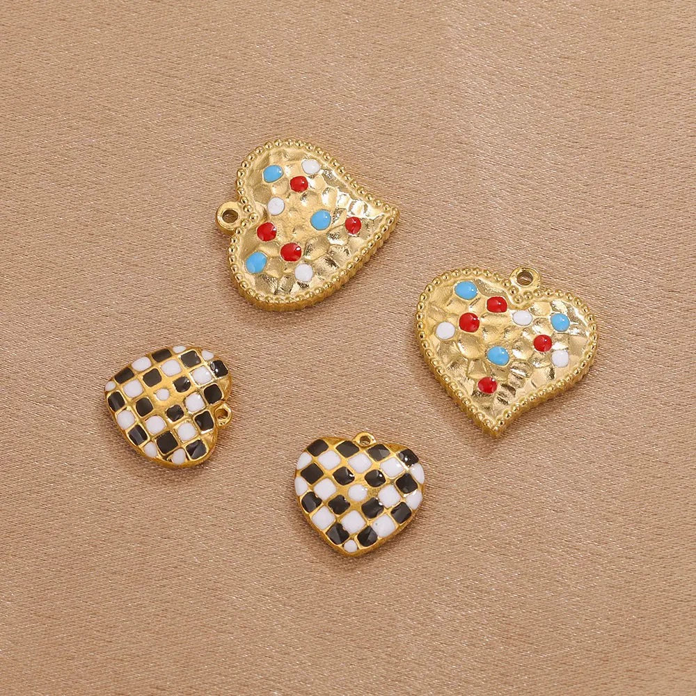 Stainless Steel Heart Love Pattern Electroplated Diy Jewelry Accessories Pendant Earrings Bracelet Necklace - Image 3