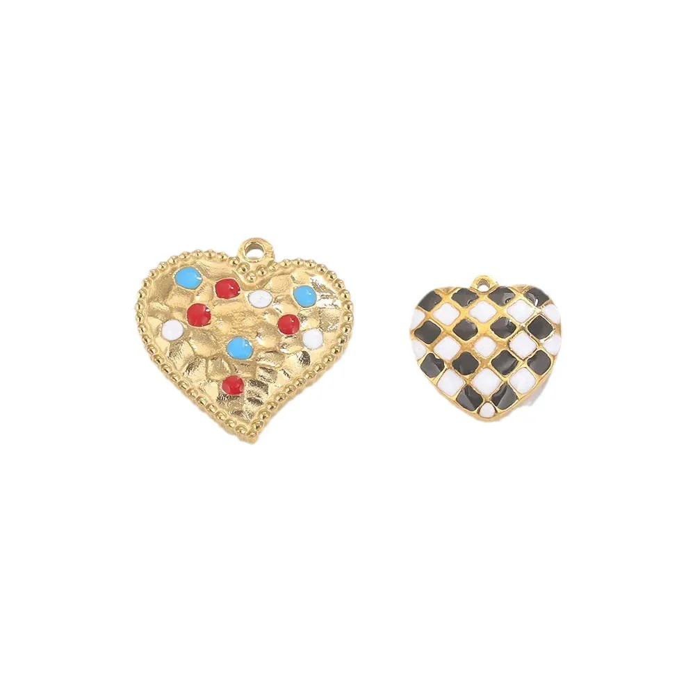 Stainless Steel Heart Love Pattern Electroplated Diy Jewelry Accessories Pendant Earrings Bracelet Necklace - Image 5