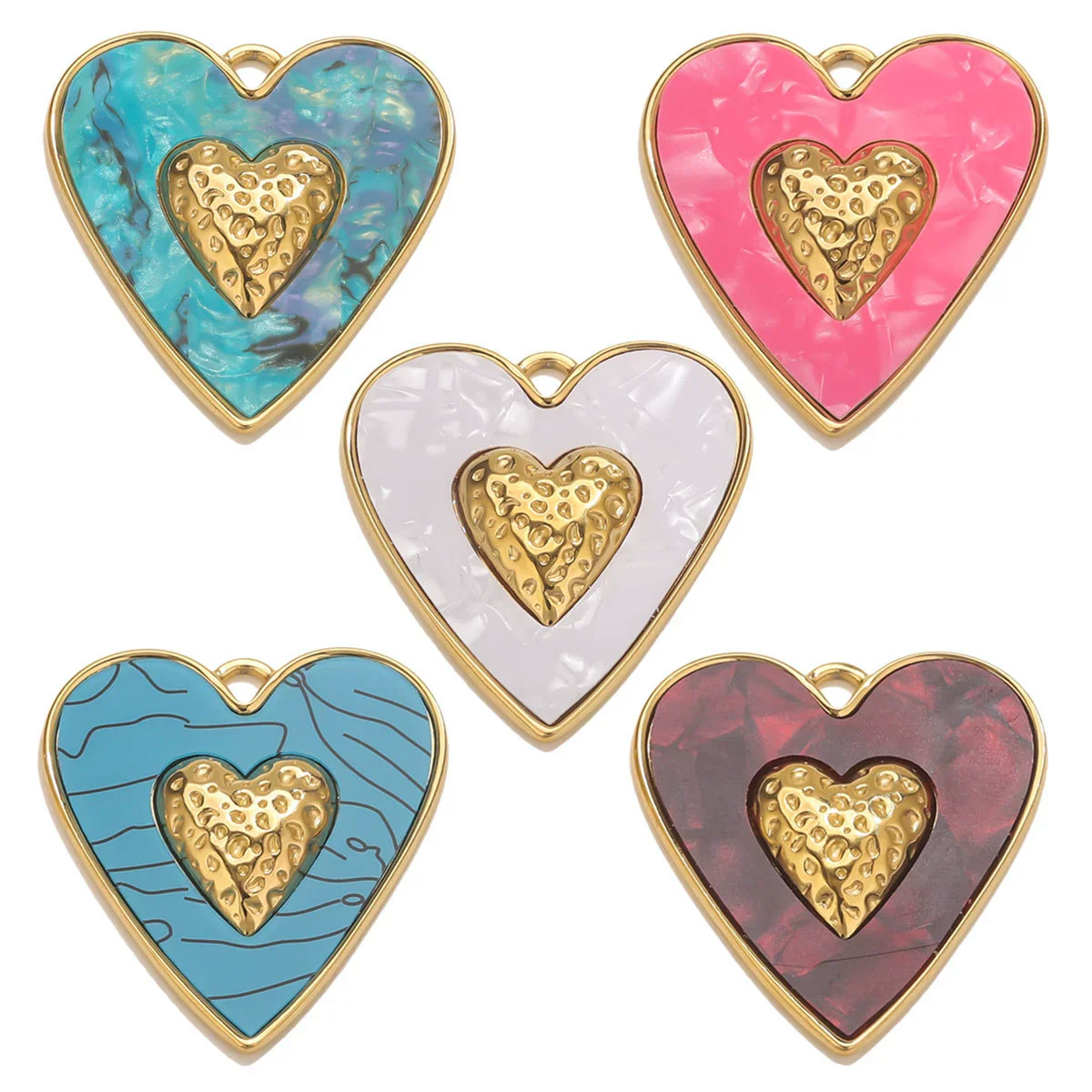 Stainless Steel Heart Pendant Electroplating Jewelry Accessories For Diy Necklace And Bracelet - Image 4