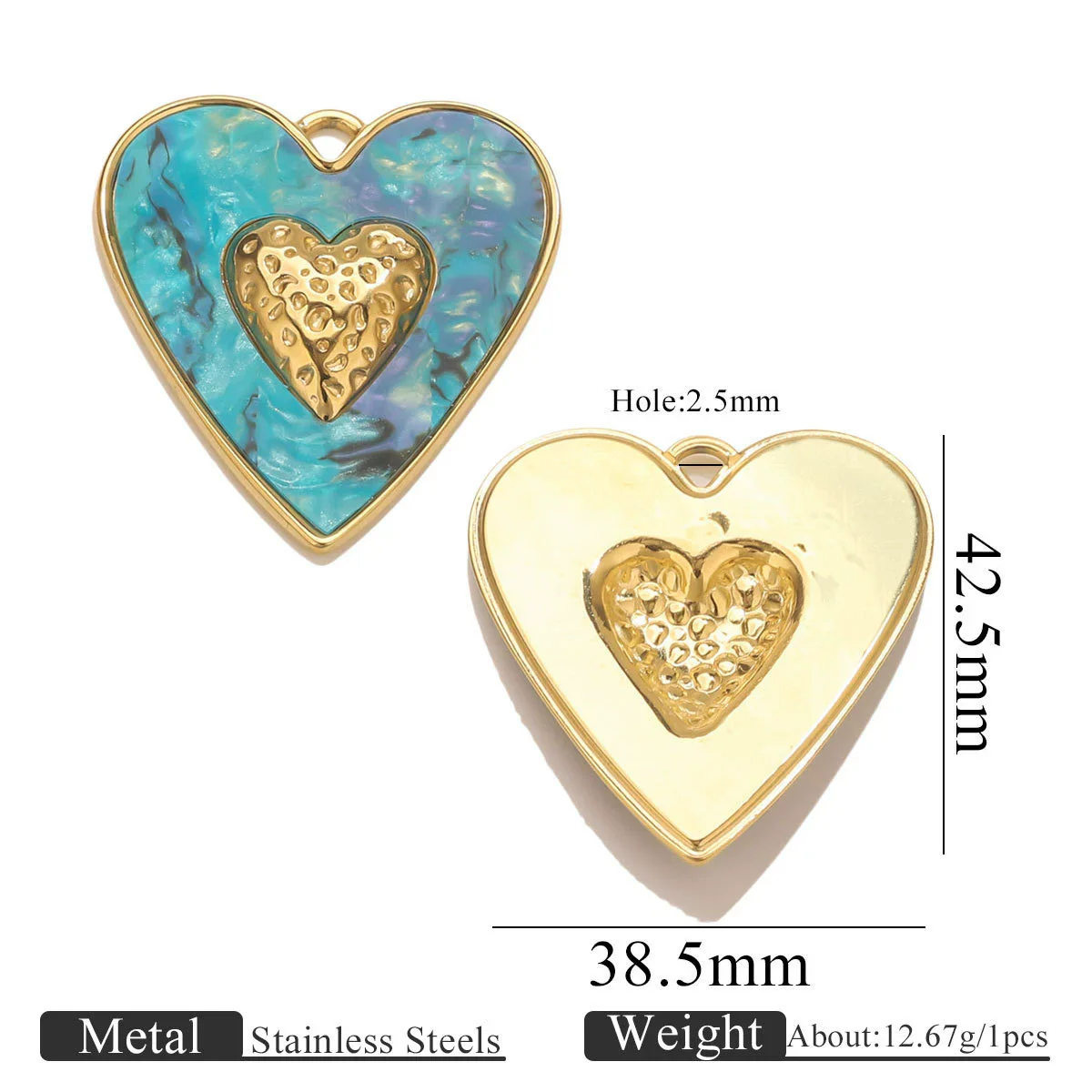 Stainless Steel Heart Pendant Electroplating Jewelry Accessories For Diy Necklace And Bracelet - Image 9