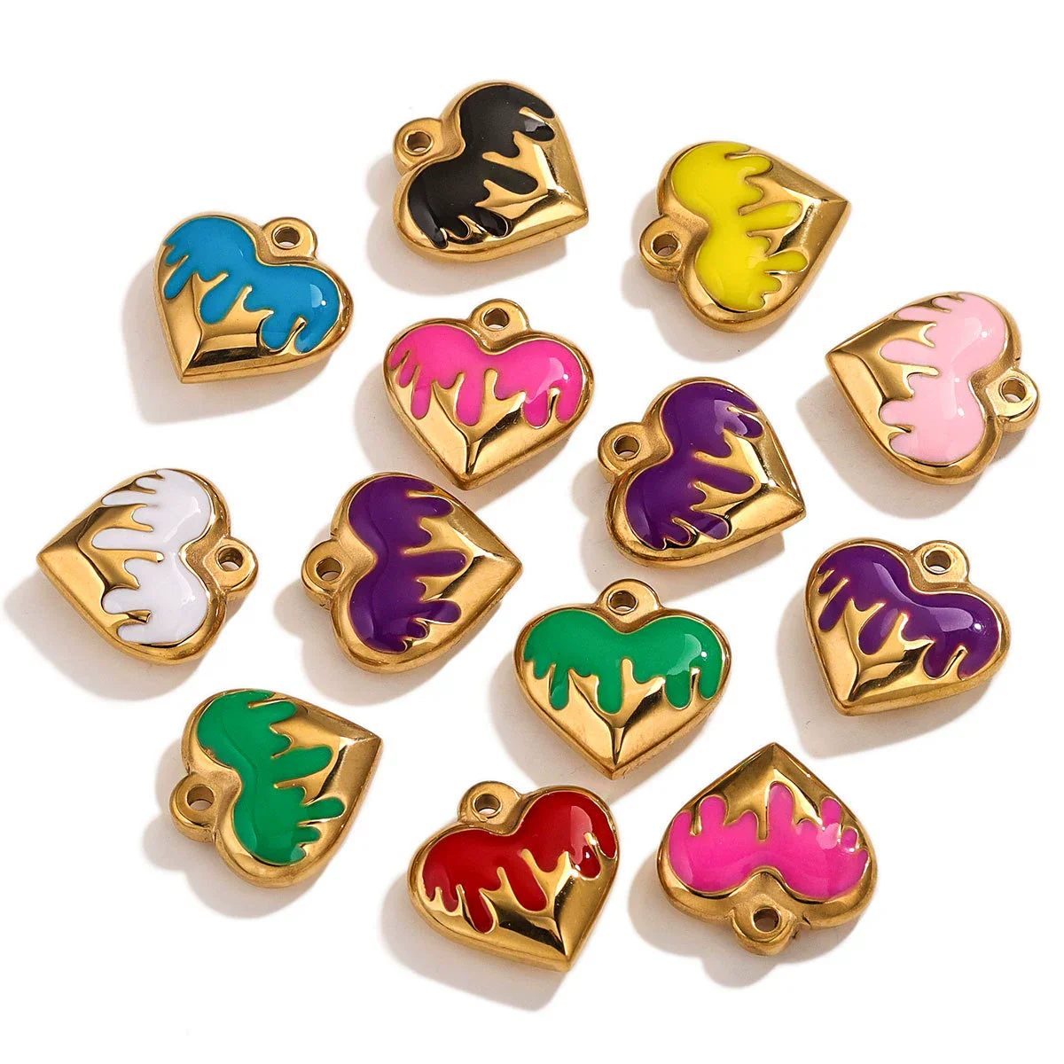 Stainless Steel Heart Pendant Jewelry Accessories Electroplated - Image 2