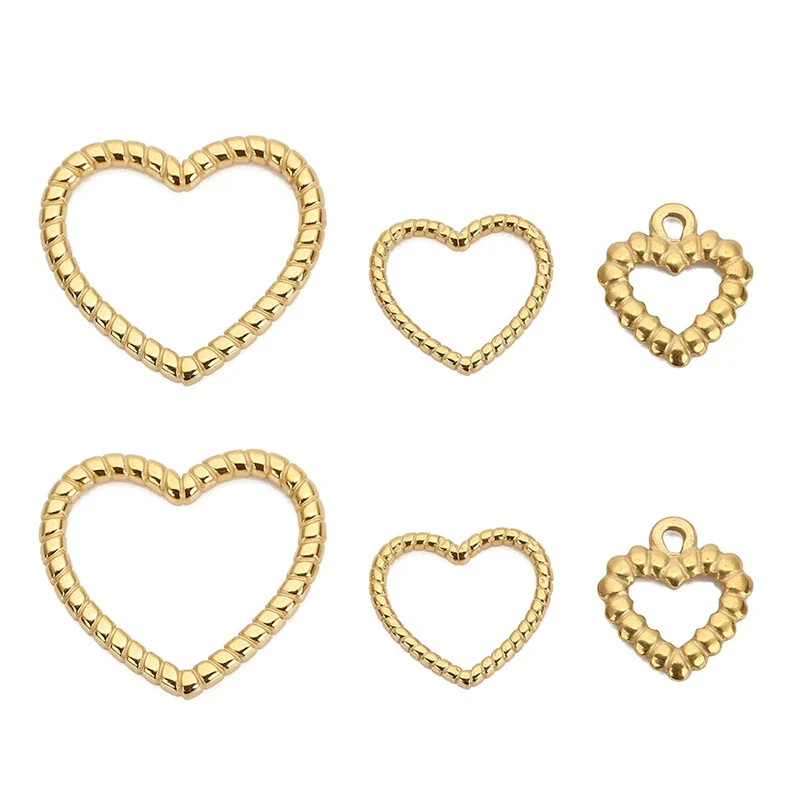 Stainless Steel Heart Pendant Necklace Simple Style Electroplated