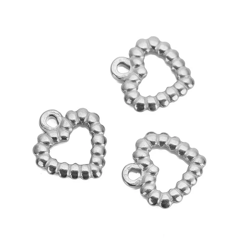 Stainless Steel Heart Pendant Necklace Simple Style Electroplated - Image 10