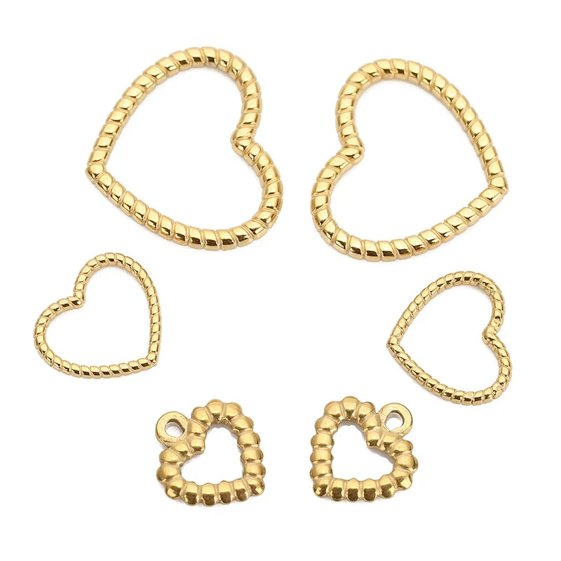 Stainless Steel Heart Pendant Necklace Simple Style Electroplated - Image 2