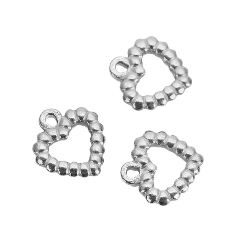 Stainless Steel Heart Pendant Necklace Simple Style Electroplated - Image 4