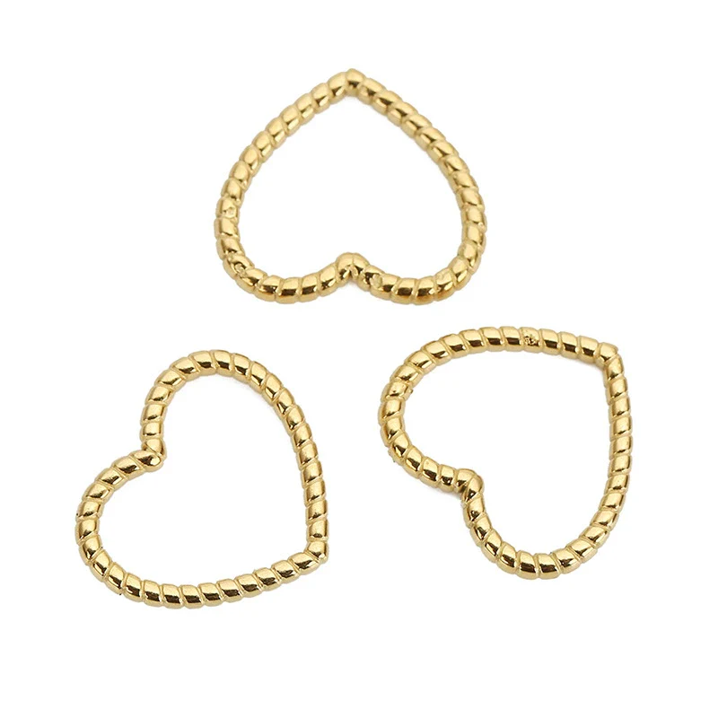 Stainless Steel Heart Pendant Necklace Simple Style Electroplated - Image 5