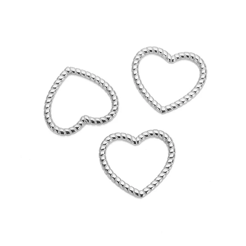 Stainless Steel Heart Pendant Necklace Simple Style Electroplated - Image 9