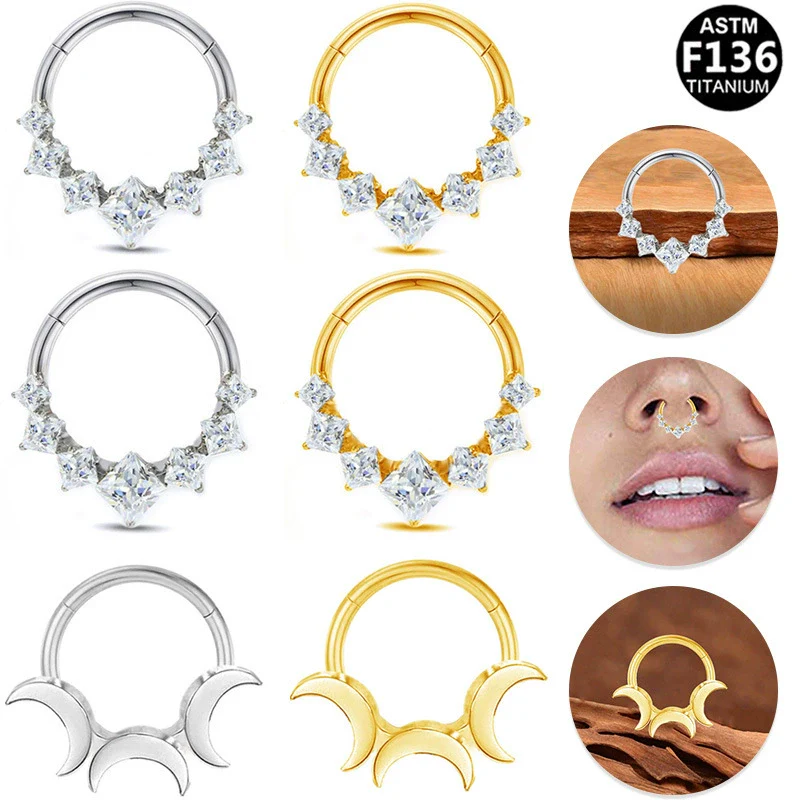 Stainless Steel Heart Shape Diamond Inlaid Nose Ring And Ear Ring For Body Piercing Minimalist Style Unisex Jewelry