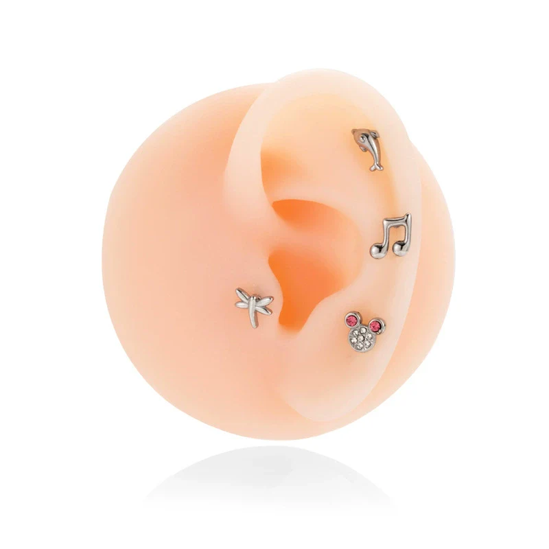 Stainless Steel Heart Shape Electroplated Women's Ear Studs - Image 5