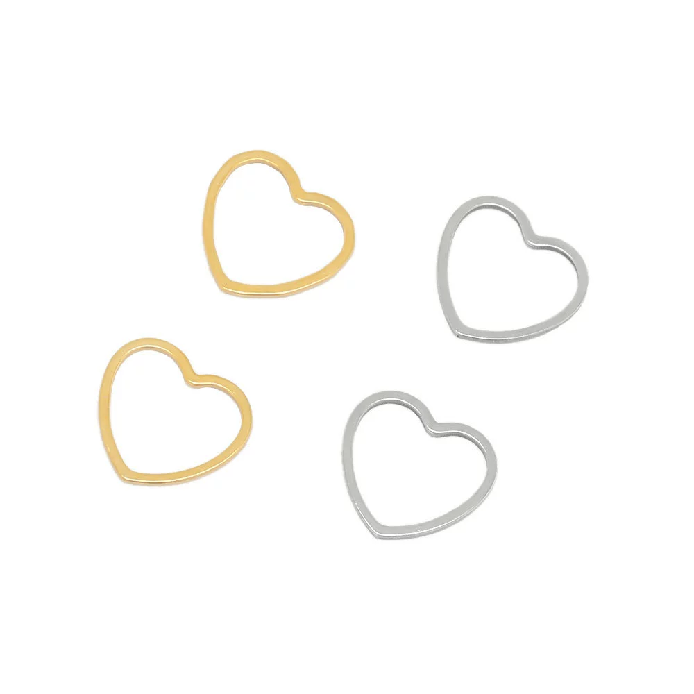 Stainless Steel Heart Shape Jewelry Connection Accessories For Diy Necklace Bracelet Earrings With Electroplating Treatment - Image 5