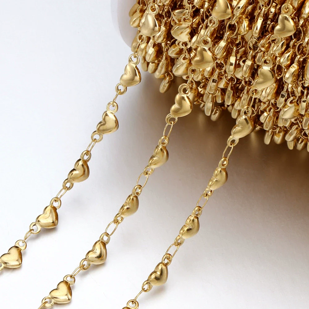 Stainless Steel Heart Shaped Handmade Electroplated Chain Necklace - Image 7