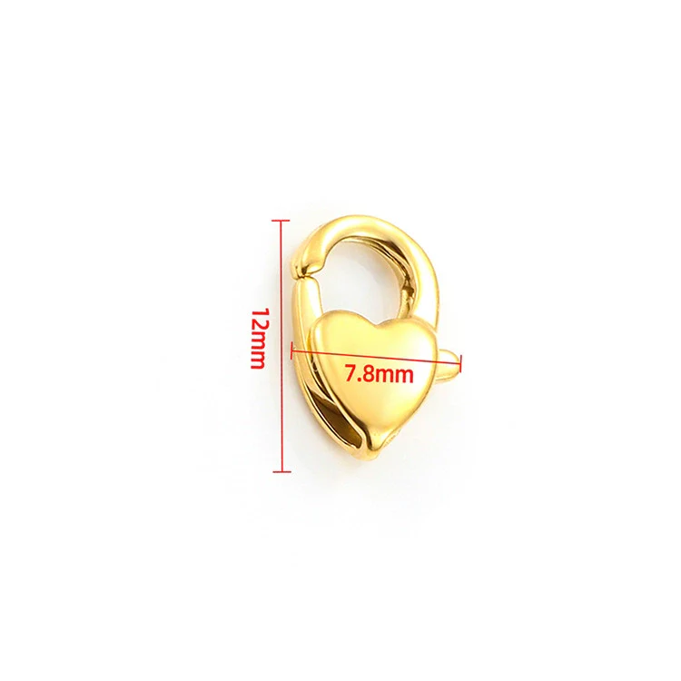 Stainless Steel Heart Shaped Lobster Buckle Vacuum Plated Love Connection Buckle For Necklace And Bracelet Accessories - Image 5