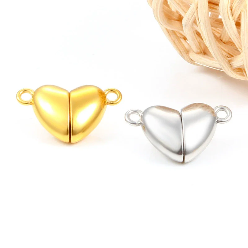 Stainless Steel Heart Shaped Love Magnet Buckle Jewelry Accessories For Bracelet And Necklace With Electroplating - Image 4