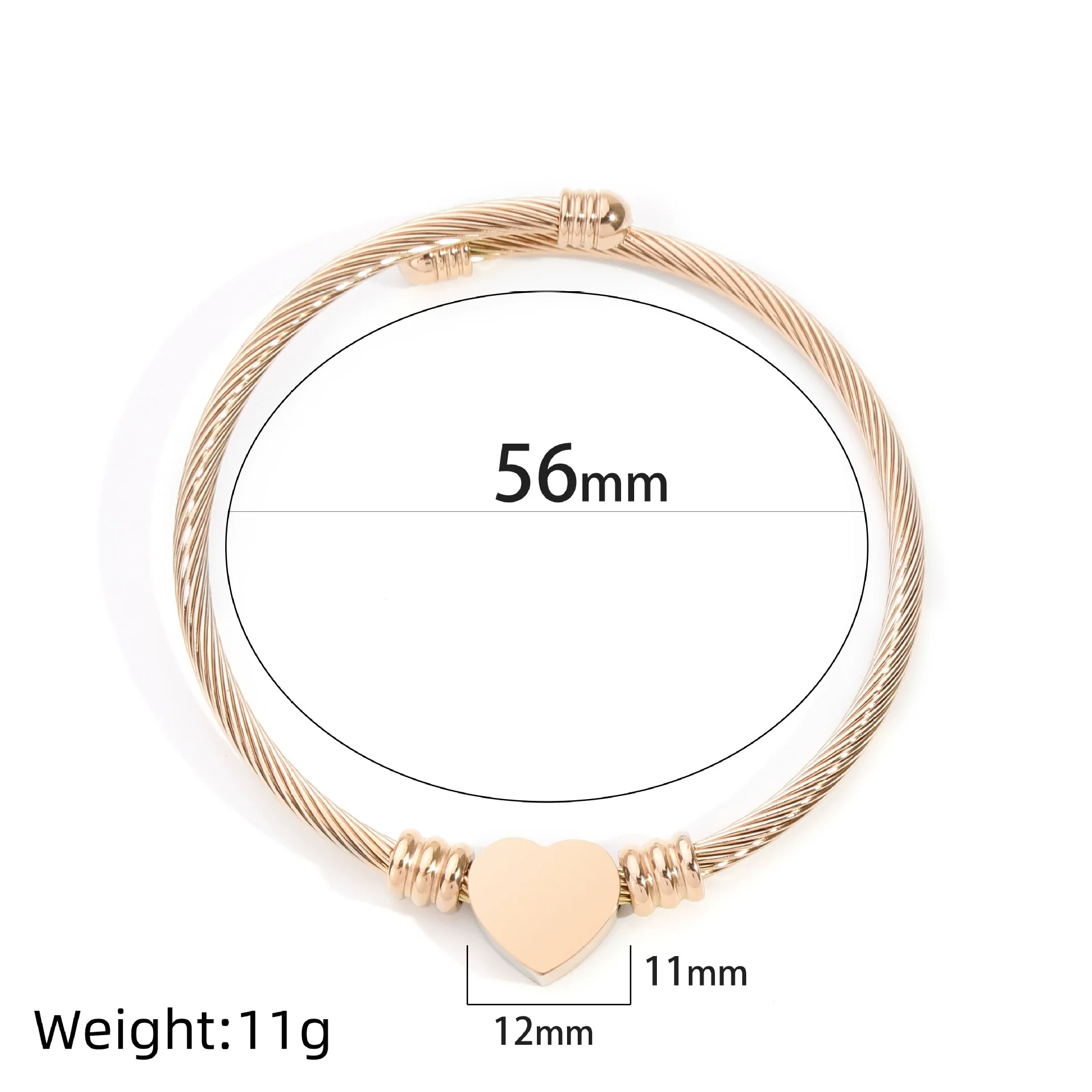 Stainless Steel Heartshaped Braided Bracelet Jewelry Electroplating - Image 8