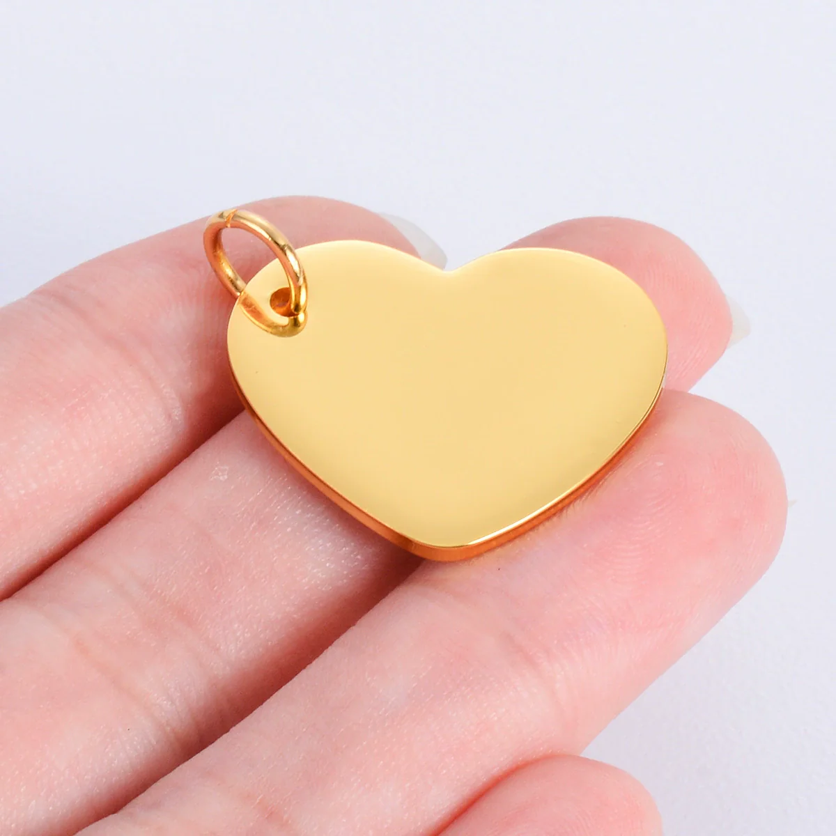 Stainless Steel Heartshaped Mirror Polished Electroplated Jewelry Accessories Pendant - Image 3