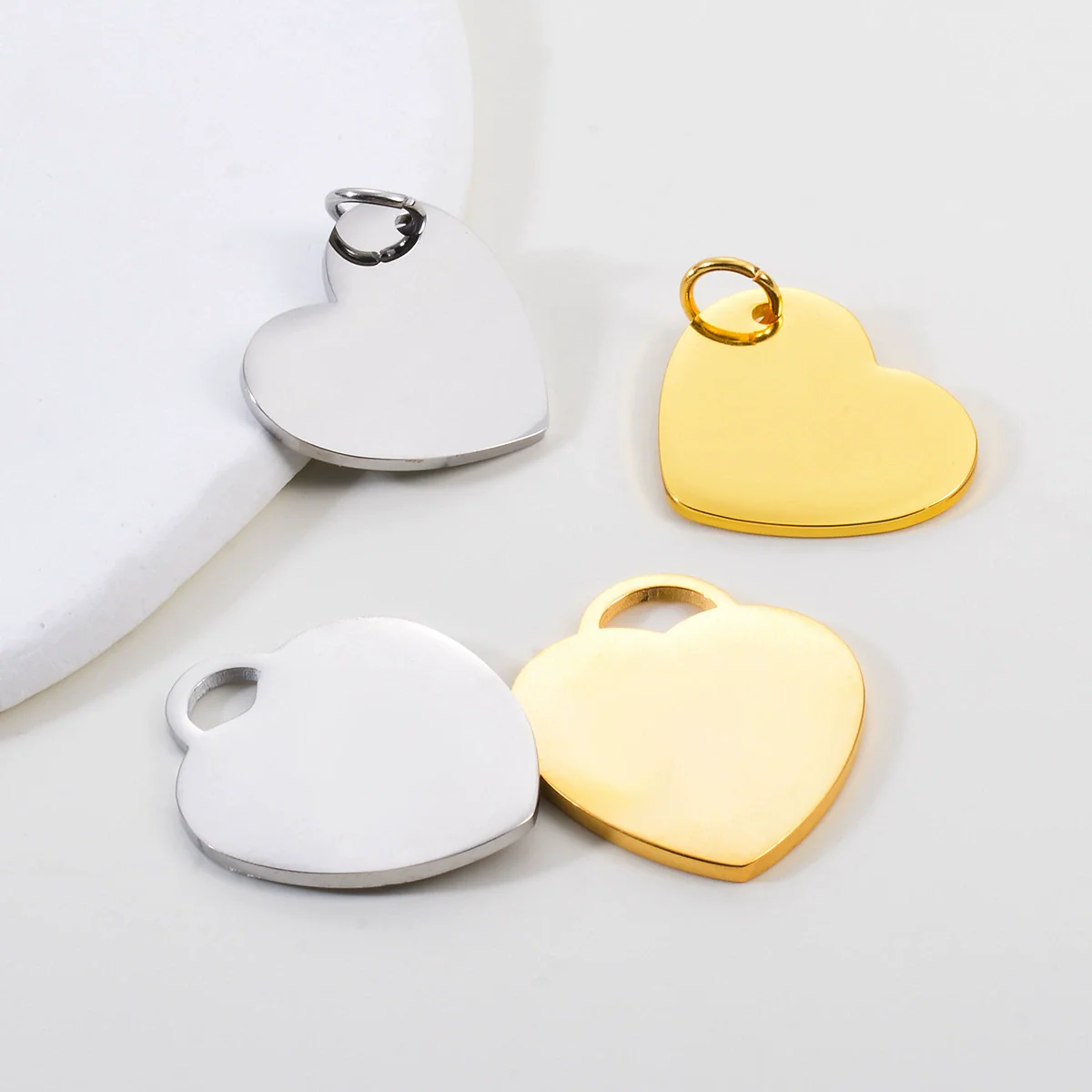 Stainless Steel Heartshaped Mirror Polished Electroplated Jewelry Accessories Pendant - Image 4