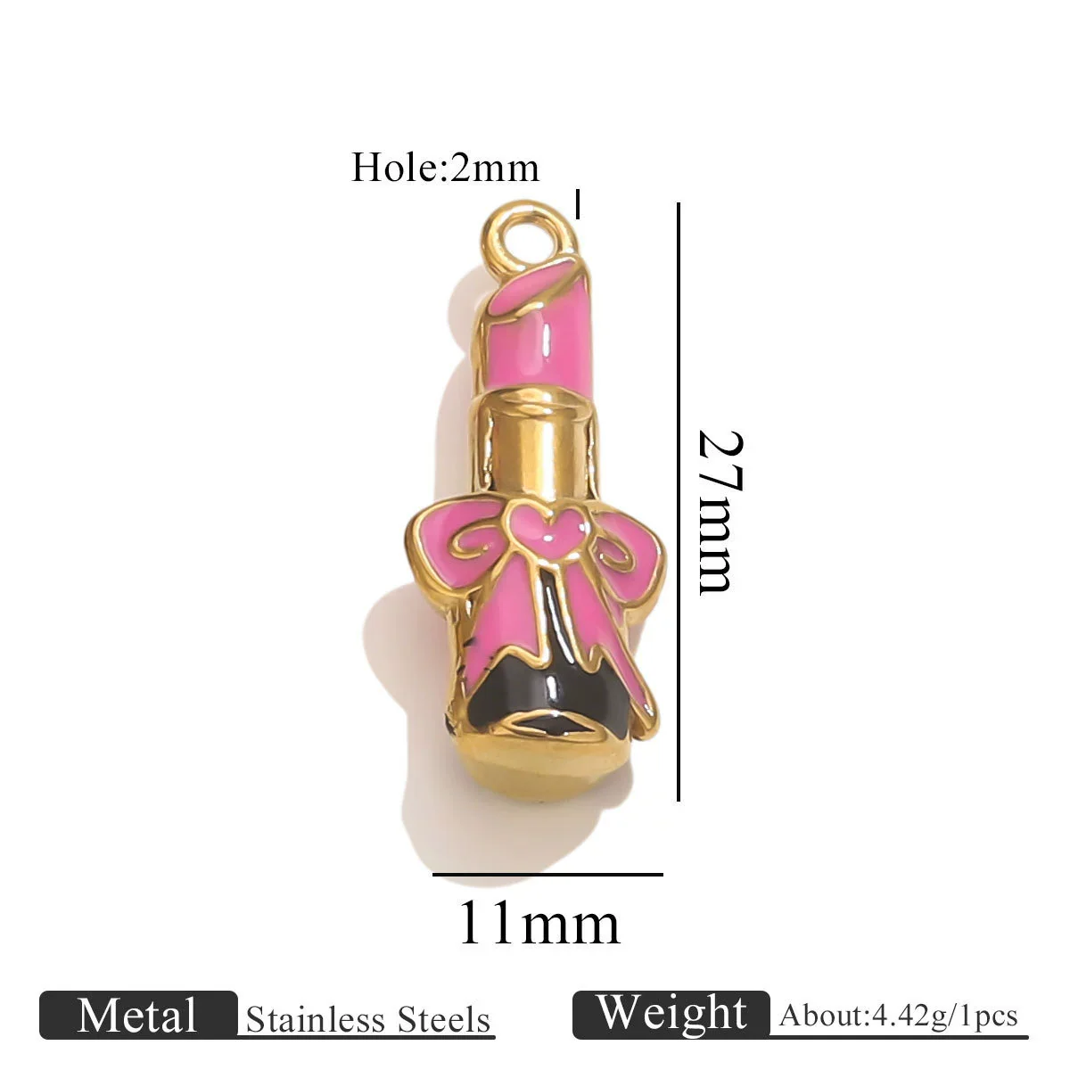Stainless Steel High Heels Lipstick Oil Drop Charm Necklace Earring Accessories - Image 15