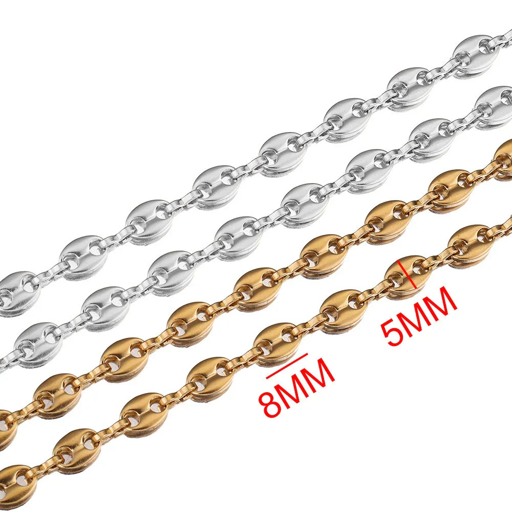 Stainless Steel Hip Hop Totem Pattern Chain Necklace And Bracelet Handmade Jewelry Supplies - Image 3