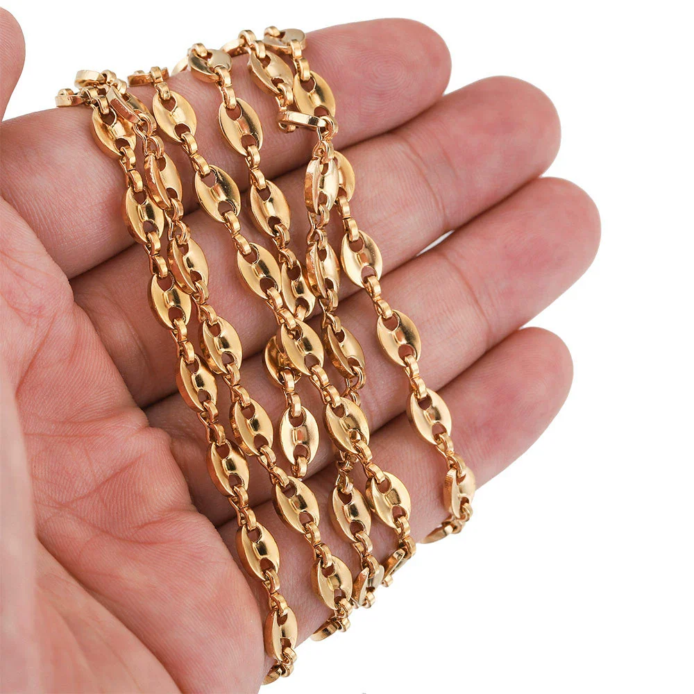 Stainless Steel Hip Hop Totem Pattern Chain Necklace And Bracelet Handmade Jewelry Supplies - Image 4