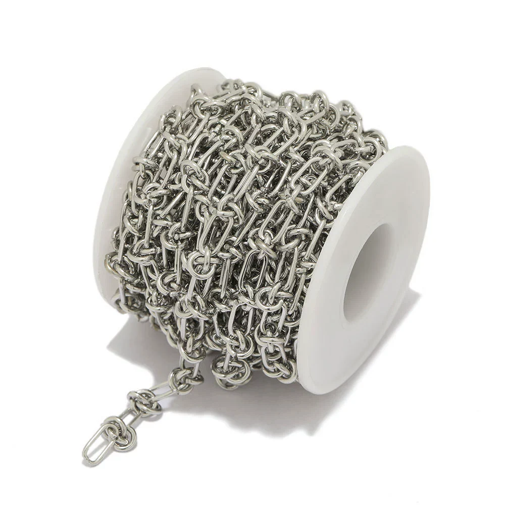Stainless Steel Hiphop Oshaped Knotted Chain Bracelet Necklace Jewelry Accessories With Electroplating - Image 6