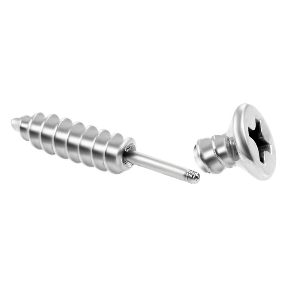 Stainless Steel Hiphop Screw Cross Earrings Vacuum Plating Color Retention Jewelry - Image 5