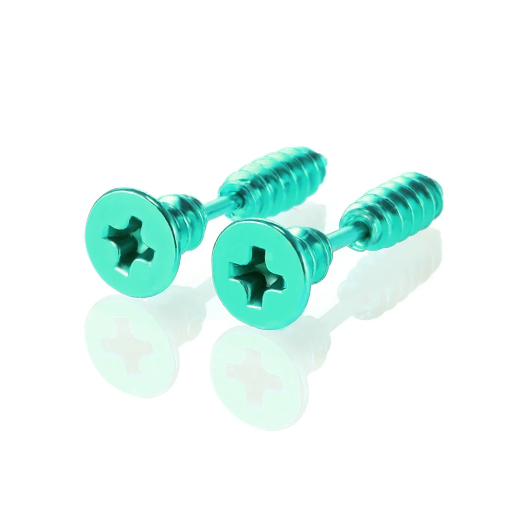 Stainless Steel Hiphop Screw Cross Earrings Vacuum Plating Color Retention Jewelry - Image 6