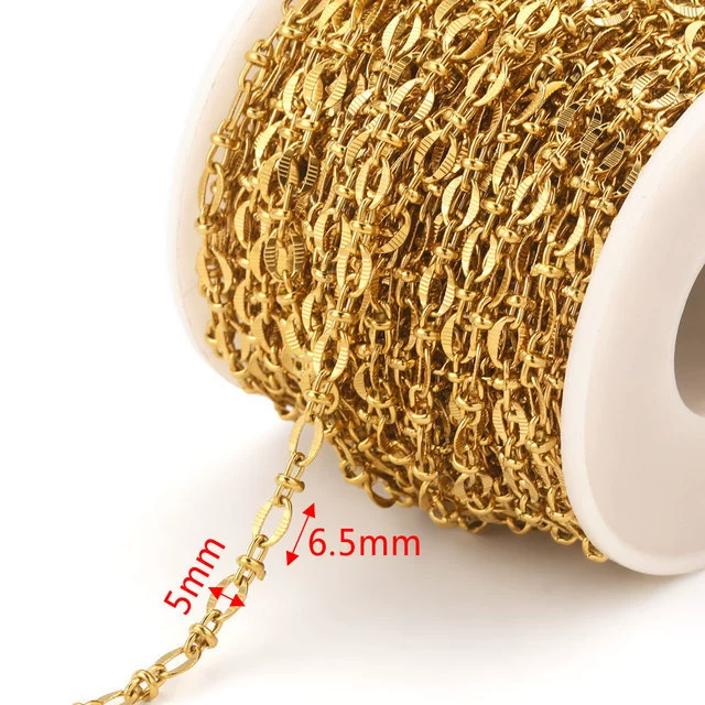 Stainless Steel Hiphop Style Oval Cuban Chain With Totem Pattern Electroplated Handmade Jewelry Making Accessories For Necklace And Bracelet - Image 6
