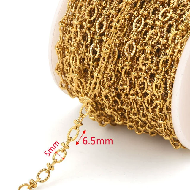 Stainless Steel Hiphop Style Oval Cuban Chain With Totem Pattern Electroplated Handmade Jewelry Making Accessories For Necklace And Bracelet - Image 8