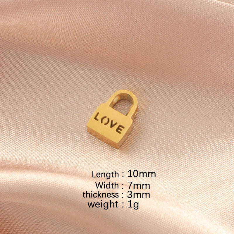Stainless Steel Hollow Love Lock Hole Beads Mirror Finish Polishing Diy Couple Necklace - Image 6