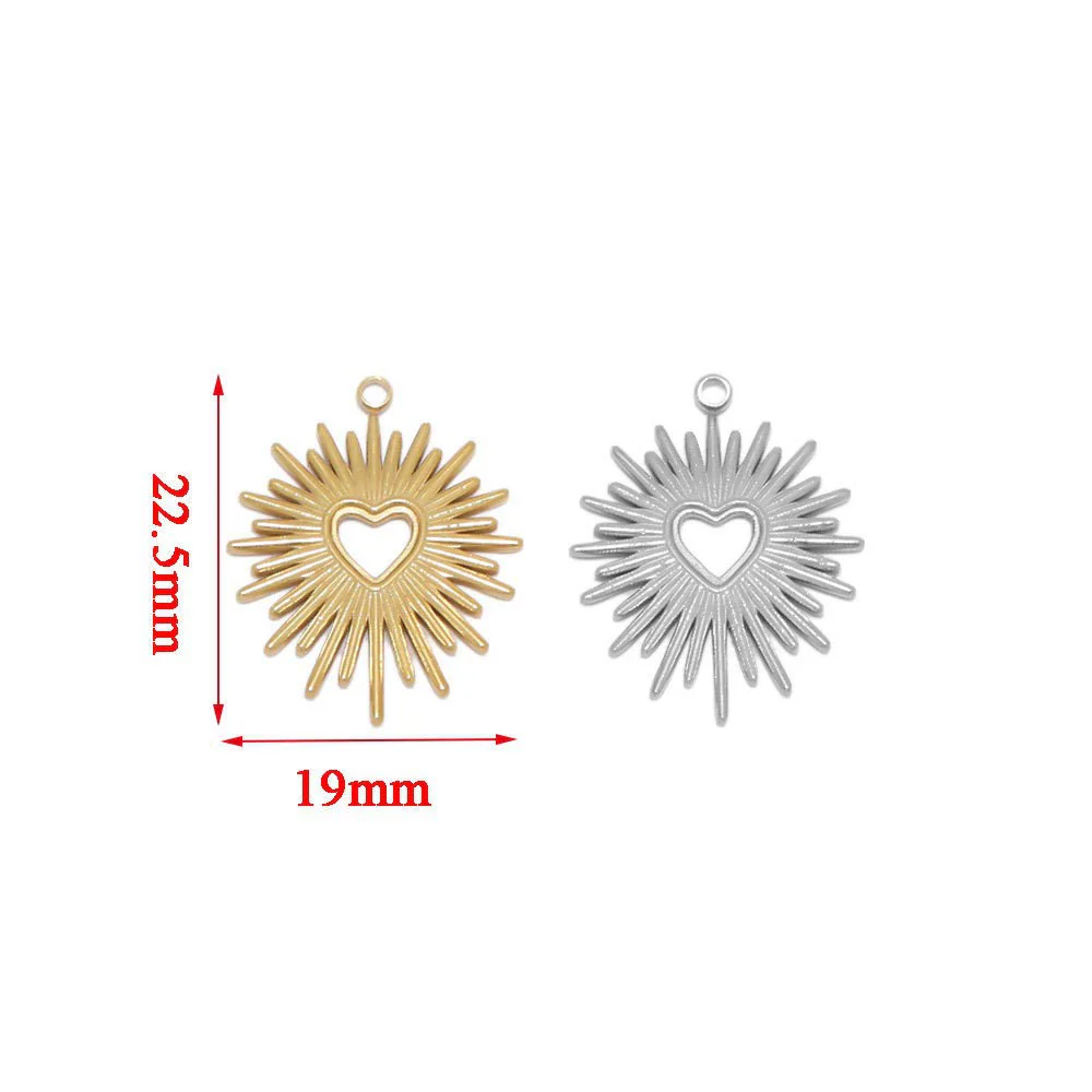 Stainless Steel Hollow Love Pendant Jewelry Accessories With Sunflower Design Round Shape Electroplated - Image 6