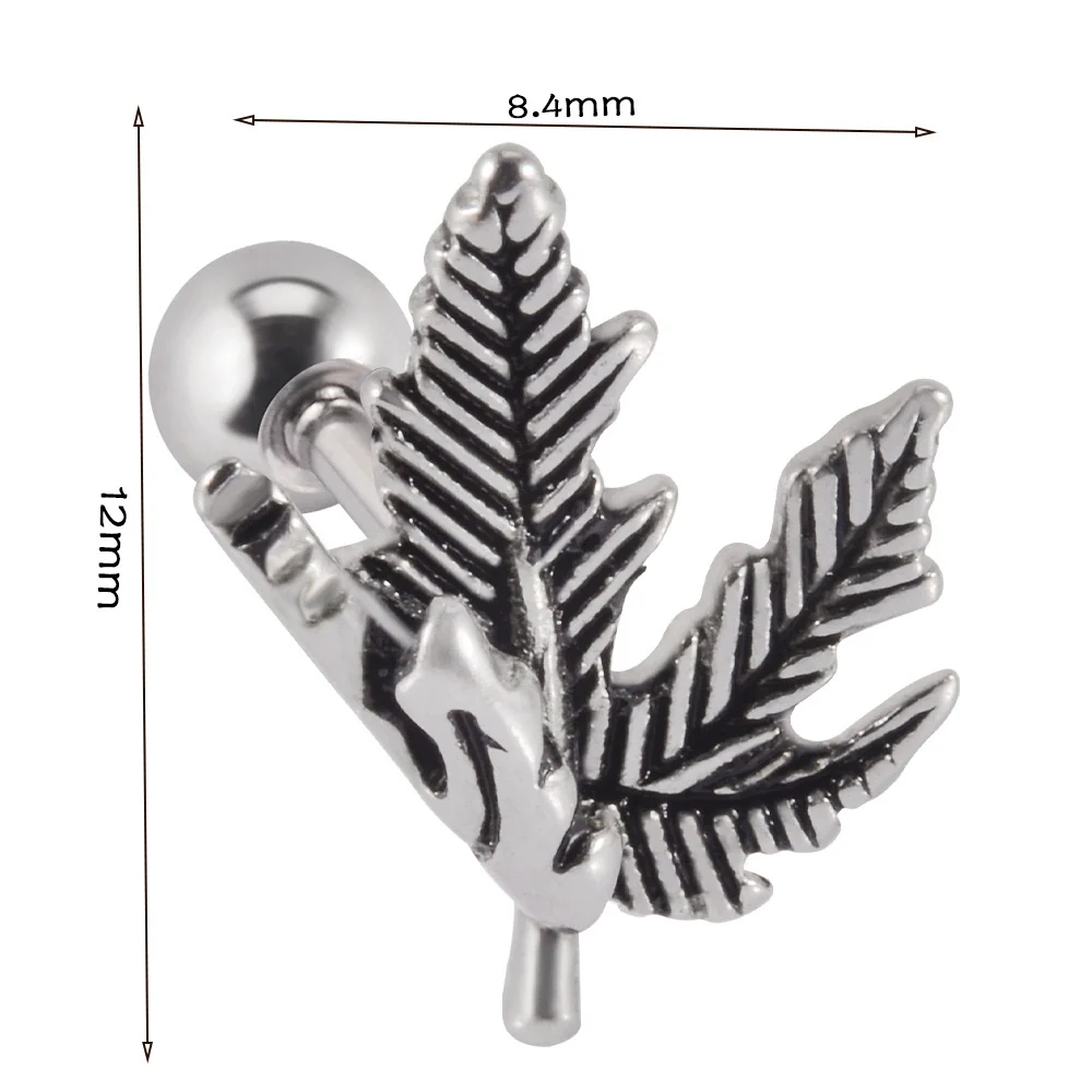 Stainless Steel Human Body Ball Leaf Earrings Electroplated - Image 14