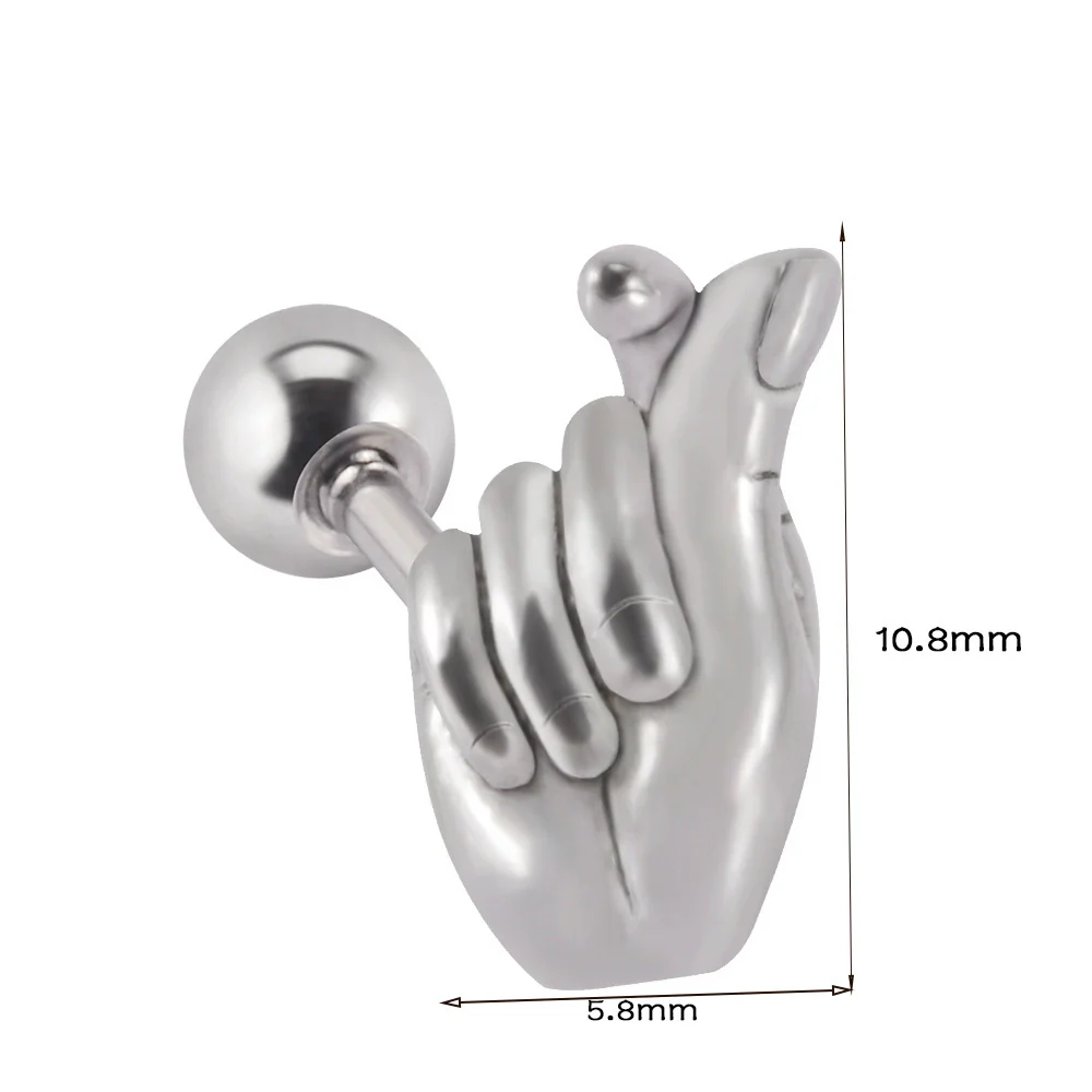 Stainless Steel Human Body Ball Leaf Earrings Electroplated - Image 6
