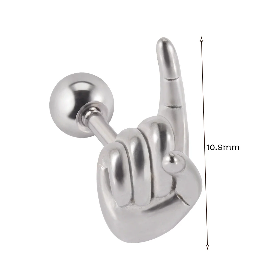 Stainless Steel Human Body Ball Leaf Earrings Electroplated - Image 7