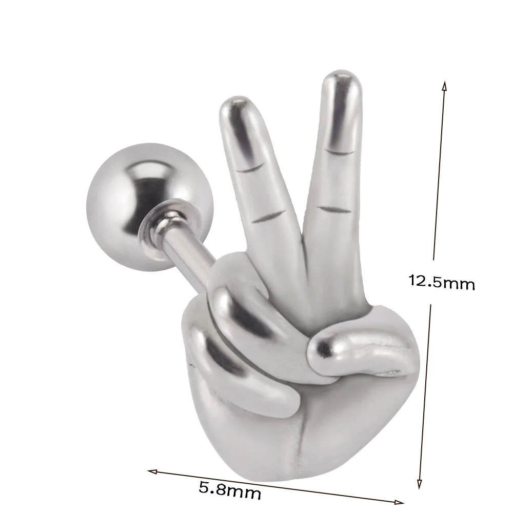 Stainless Steel Human Body Ball Leaf Earrings Electroplated - Image 8