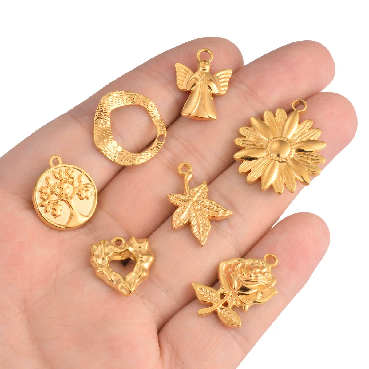 Stainless Steel Hydraulic Jewelry Accessories Diy Handmade Geometric Pendant - Image 3