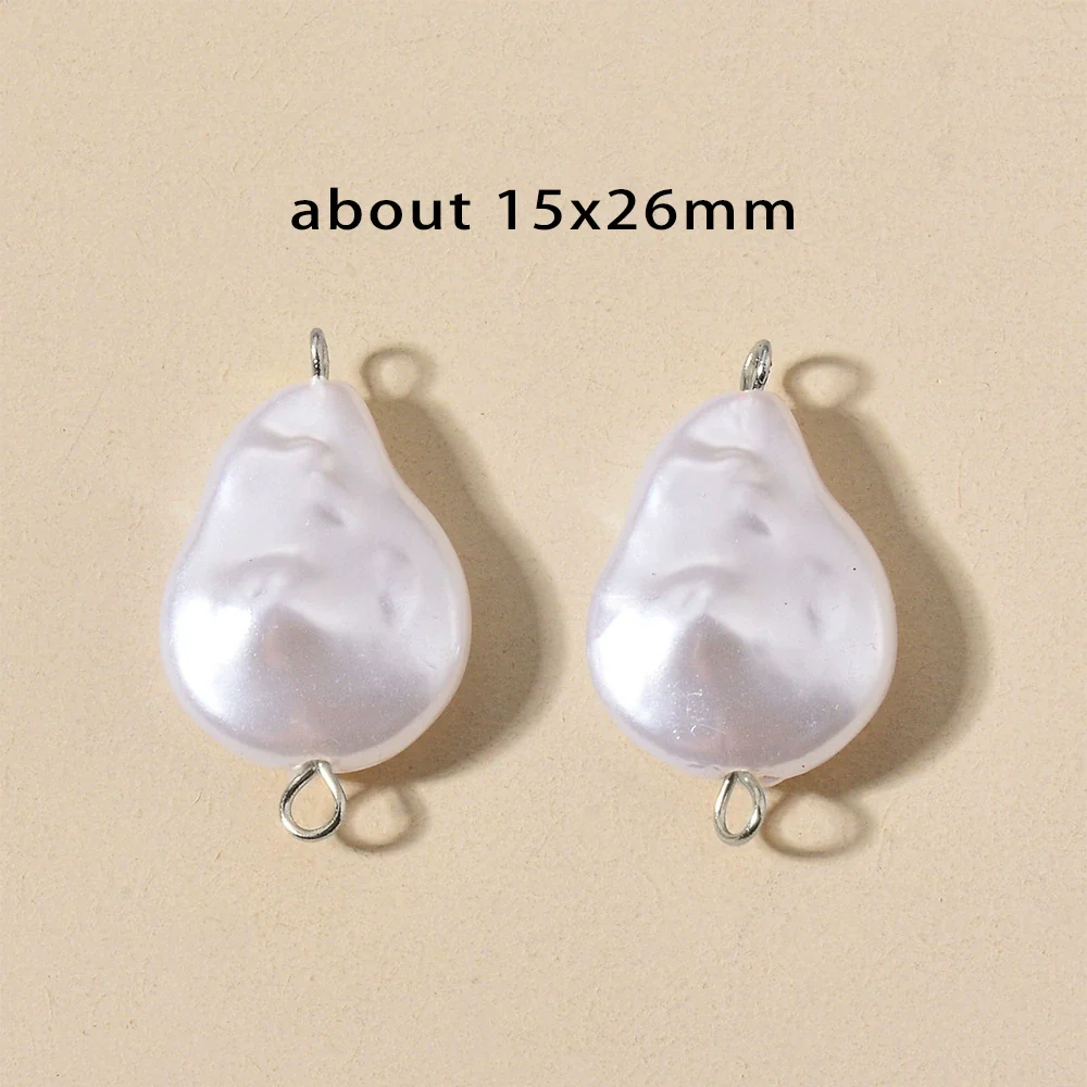 Stainless Steel Imitation Pearl Irregular Baroque Perforated Pendant Bracelet Necklace Accessories With Electroplating - Image 14