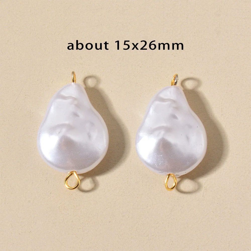 Stainless Steel Imitation Pearl Irregular Baroque Perforated Pendant Bracelet Necklace Accessories With Electroplating - Image 28