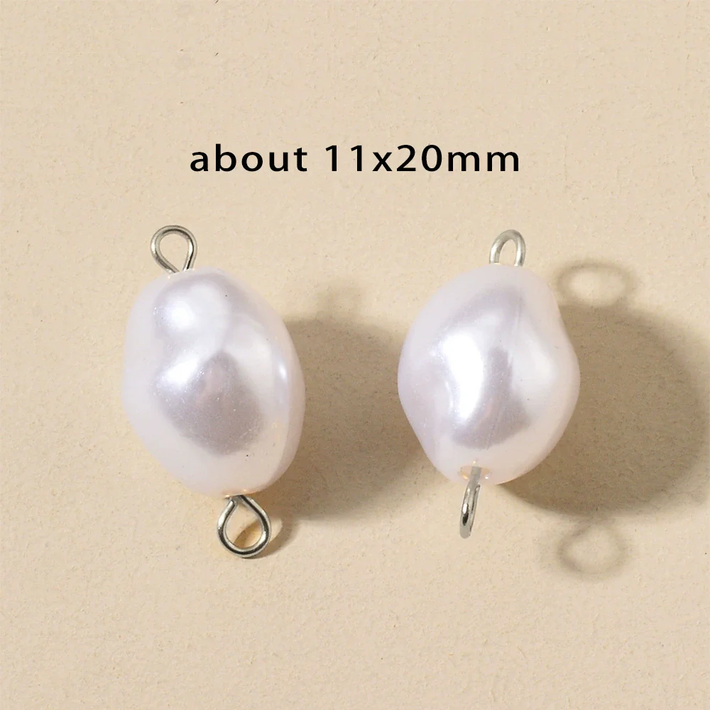 Stainless Steel Imitation Pearl Irregular Baroque Perforated Pendant Bracelet Necklace Accessories With Electroplating - Image 8
